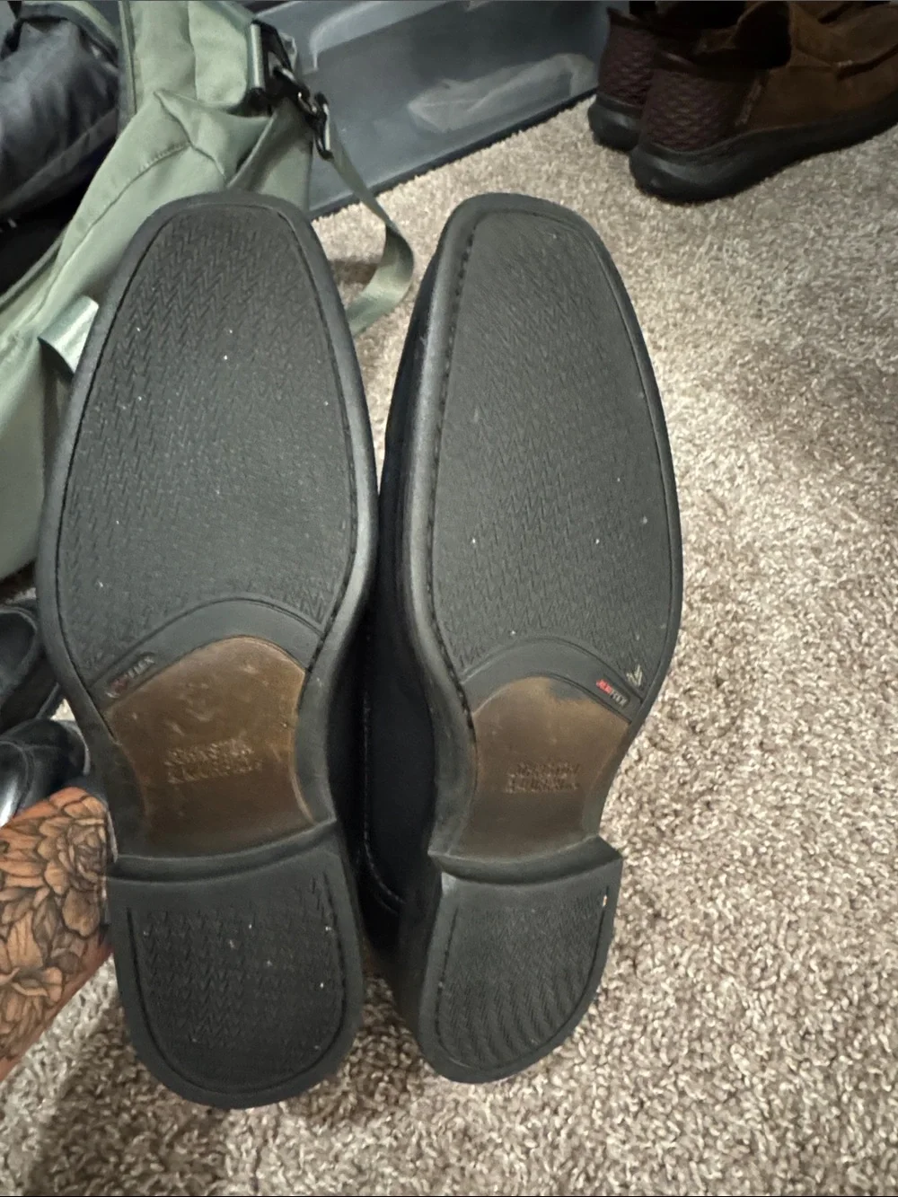 Johnston & Murphy Black Leather Slip-On Loafers